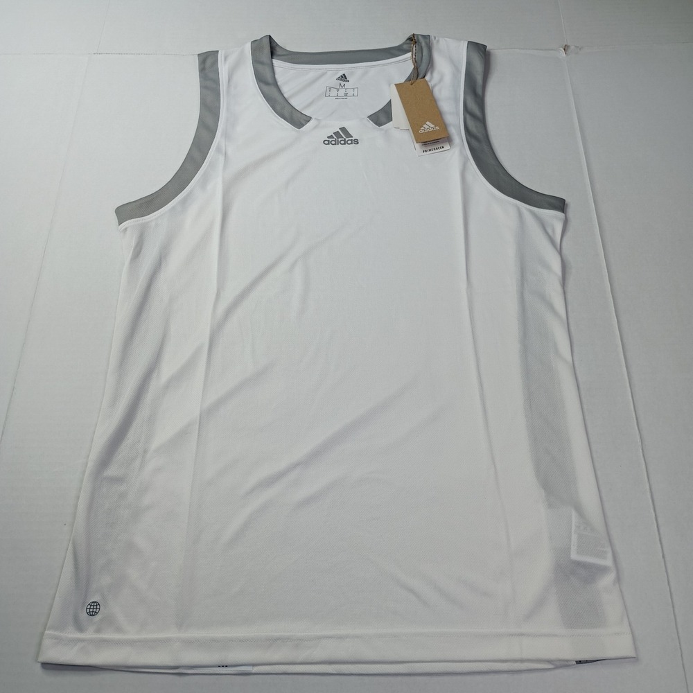 Adidas Men's Icon Squad Basketball Prime Jersey Tank Size M Gray White HF6712